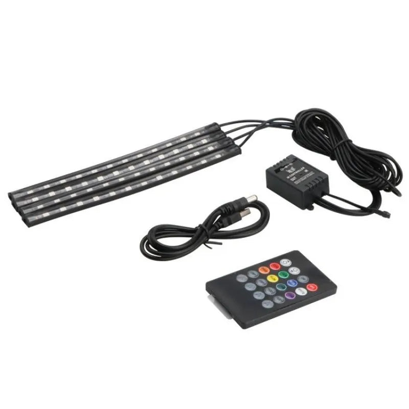 Car Interior LED Strip Lights in use