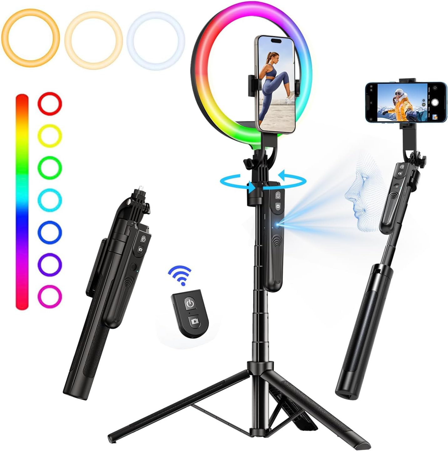 360 degree AI auto face tracking phone tripod