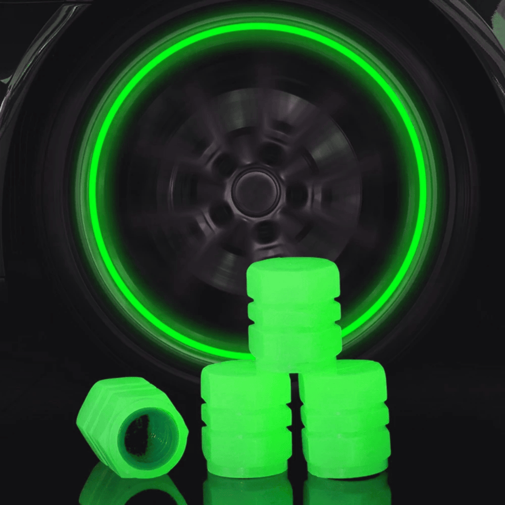 Car Luminous Tire Valve Caps close up