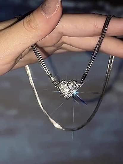 Heart Shaped Magnetic Necklace close up
