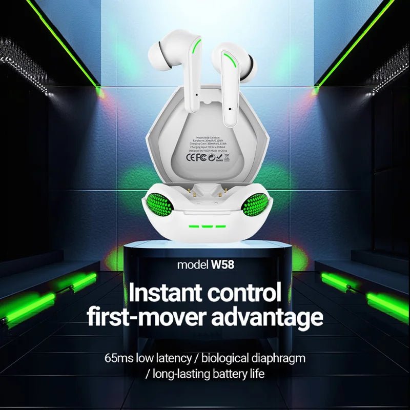TWS Wireless Gaming Headset – HiFi Stereo Sound with Low-Latency Mode