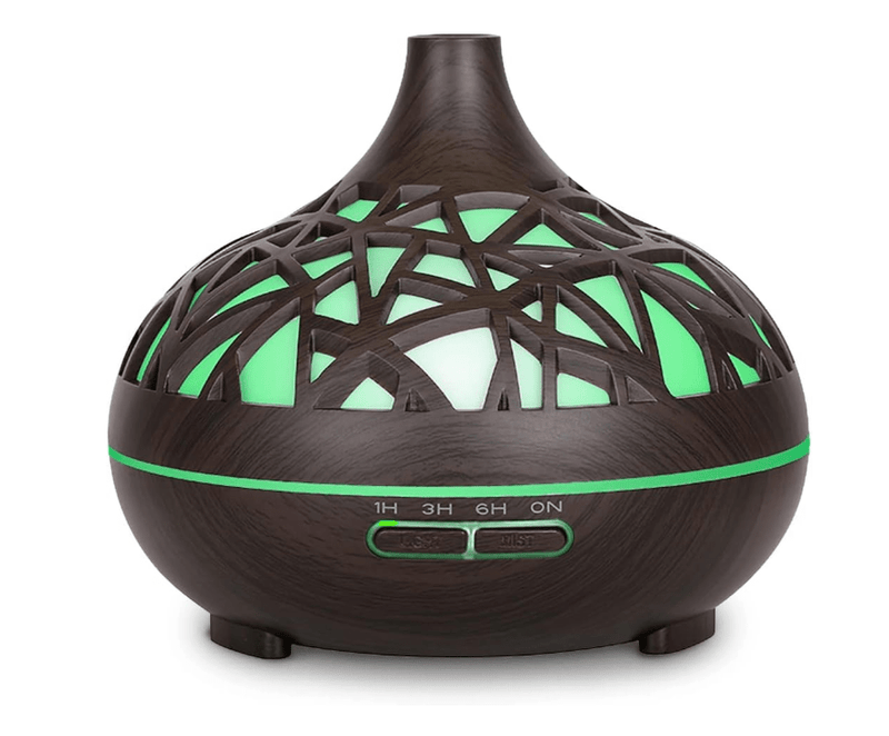 Wooden Lattice Design Ultrasonic Aroma Diffuser – 300ML
