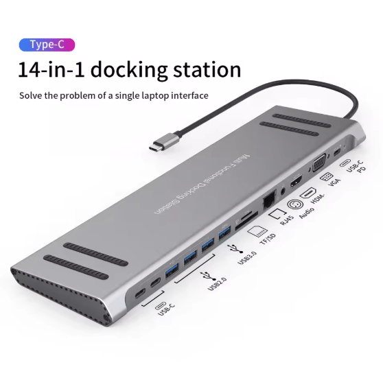 محطة وصل USB-C متعددة الوظائف 14 في 1