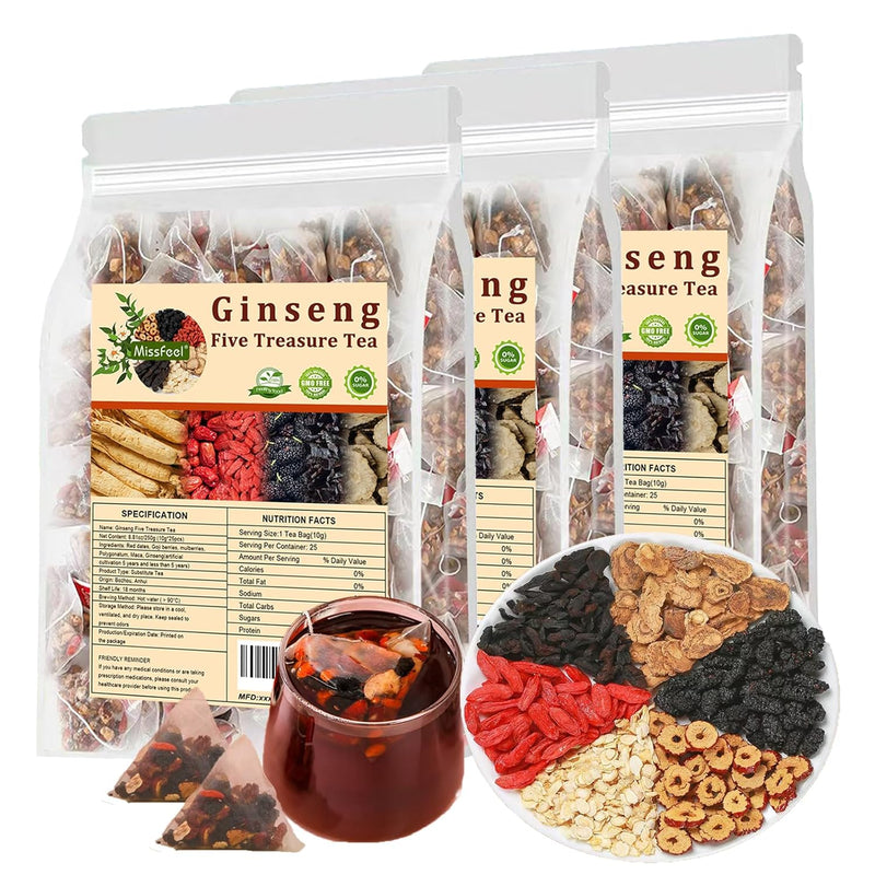 Ginseng Five Treasure Tea - Kidney Health Herbal Blend