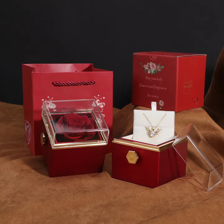 Rotating Rose Gift Box open